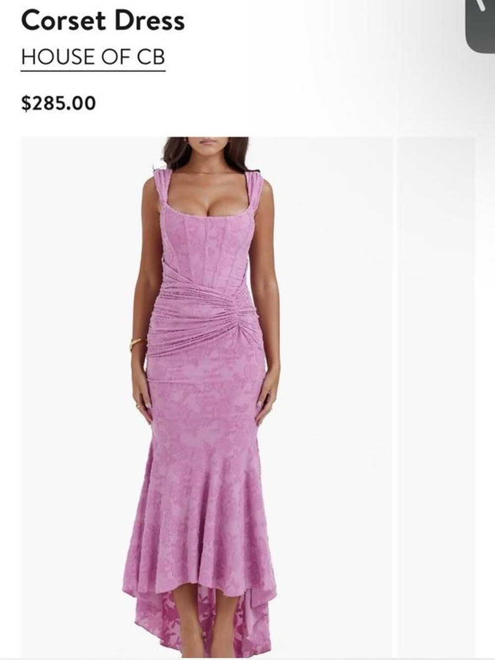 House of CB Cesca gown maxi dress rose pink